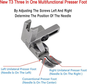 LYSOO T3 Presser Foot,3-in-1 Presser Foot for Single-Needle Industrial ...