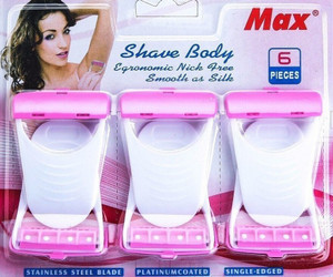 MAX Safit Woman Shave Body Stainless Steel Disposable Razor, Women ...