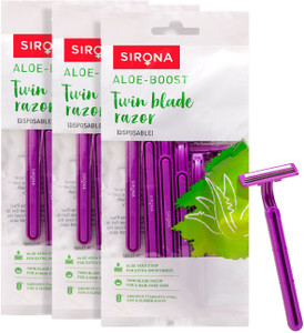 SIRONA Aloe-Boost Twin Blade Disposable Hair Removal Razor for Arms ...