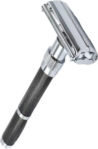India Razor UBRONIK Premium Double Edge Safety Razor with Long Handle and Butterfly ...