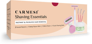 Face Shaving Essentials Carmesi Shaving Essentials | 3 Facial+ 1 Body+ 1 Bikini Razor, Facial ...