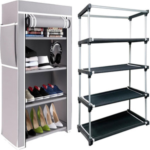 turbomax Multipurpose 4 Tiers Shoe Rack with Zip Door Cover&Side ...