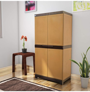 Nilkamal Freedom Large 18 (FMSC18) Sandy & Dark Brown Plastic Shoe Rack ...