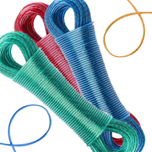 Retractable Cloth Rope evohome PVC Coated Anti Rust Wire Rope for Drying Clothes Washing Cloth ...