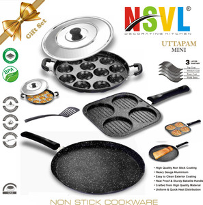NSVL 3pc Appam Maker,Dosa Tawa ,Uttapam maker Combo Appachatty Set with ...