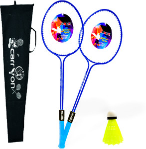 CARRY ON Double Shaft Single Colour Set Of 2 Racket With 1 Piece ...