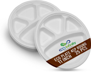 Eco Infinity Nurturing Future Eco-Friendly 11-Inch 4 Compartment Round ...