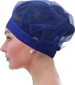 C-Cure Mesh Hair Net Cap Protective Hair Nets (Blue Mesh, Pack of 10Pcs ...