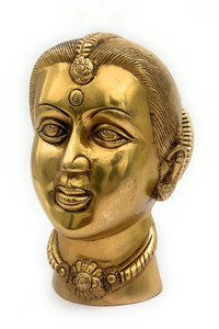 Bhunes Brass Gauri Face Idol | Parvati Mahagauri Mata Murti for Pooja ...