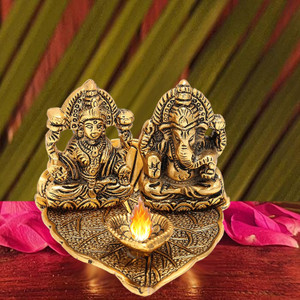 Purpledip Brass Tortoise Diya with Lo Shu Magic Square