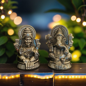Rudra Swaroop Ganesha Ji Lakshmi Ji Set with Charan Paduka Decorative ...