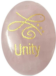 Rose Unity Sign AIR9999 Unity Angelic Zibu Symbol Engraved Natural Rose Quartz Pocket ...