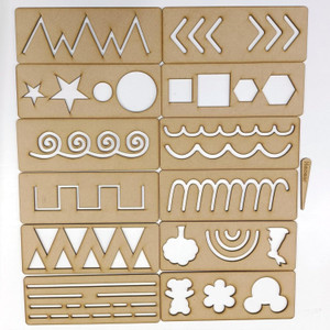 CURIOUS wooden tracing board for kids Button Wooden Line Tracing Board ...