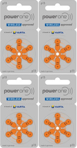Power one P13 Hearing Aid Batteries 1.45V 4 patta (24 battery) Button ...