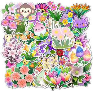 EXO DECOR 4.72 cm Pastel Garden Flower Kawaii Vinyl Sticker Pack for ...
