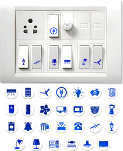 DGSL 1.5 inch Aesthetic Transparent Blue Design Switch Icon Stickers ...