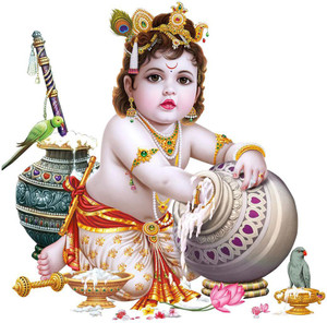 VCREATE DECOR 58 cm KRISHANA BAL GOPAL Wall Sticker Self Adhesive ...