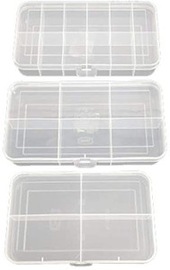 Fabowlous Rectangular Plastic Storage Box with dividers 4/6/12 Grids ...