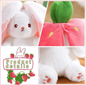 sai ji Zipper Bunny Soft Toy Strawberry Rabbit Teddy Bear (30CM) - 30 ...