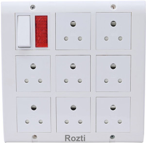 Rozti 18 Modular Box, Socket-8, Indicator, Switch, 4m Wire with Plug ...