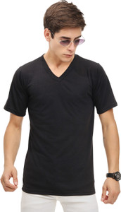TheNixon Solid Men V Neck Black T-Shirt - Buy TheNixon Solid Men V Neck ...