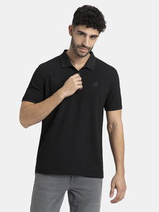 JOCKEY Solid Men Polo Neck Black T-Shirt - Buy JOCKEY Solid Men Polo ...