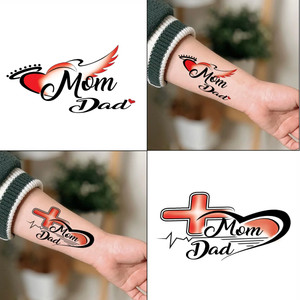 voorkoms Mom Dad, Crown , Water-Resistant,Tattoo For Male And Female ...