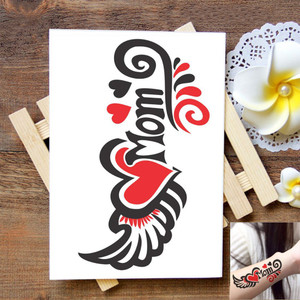 voorkoms Mom Dad With Heart Temporary Tattoo Sticker For Male And ...