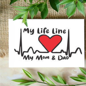 surmul My Life Line Mom And Dad Temporary Tattoo For Male, Female Fake ...