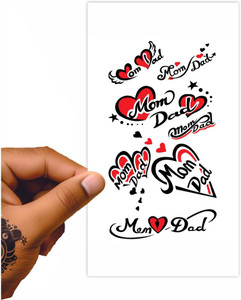 voorkoms Mom Dad Multicolor Temporary Tattoo Stickers For Male And ...