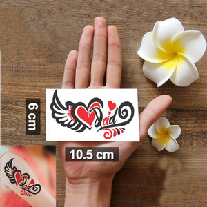 voorkoms Mom Dad And Heart Tattoo Sticker For Male And Female Tattoo ...
