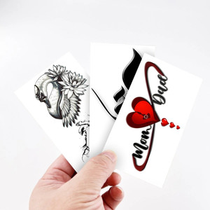 voorkoms Mom Dad, Heart, Duck, Om And Flower Temporary Tattoo Sticker ...