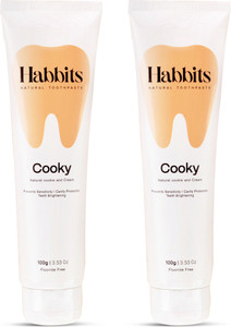 Habits Toothpaste Habbits Toothpaste Cookie&Cream Prevents Cavities&Tooth Pack of 2|100g ...