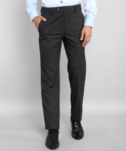 VAN HEUSEN Slim Fit Men Grey Trousers - Buy VAN HEUSEN Slim Fit Men ...