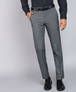 VAN HEUSEN Slim Fit Men Grey Trousers - Buy VAN HEUSEN Slim Fit Men ...