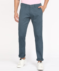 PETER ENGLAND Slim Fit Men Blue Trousers - Buy PETER ENGLAND Slim Fit ...