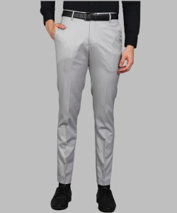 PROVOGUE Slim Fit Men Grey Trousers - Buy PROVOGUE Slim Fit Men Grey ...