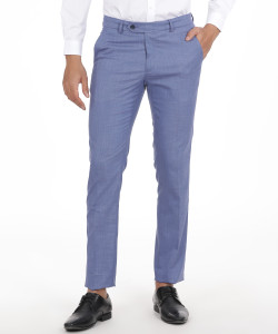 PETER ENGLAND Slim Fit Men Blue Trousers - Buy PETER ENGLAND Slim Fit ...