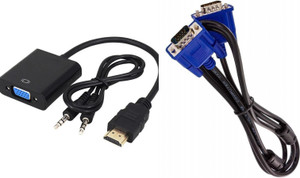 TERABYTE TV-out Cable HDMI to VGA Converter with 3.5MM Aux Audio Cable+ ...