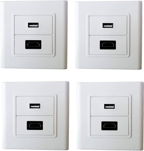 ELECTRO WOLF TV-out Cable HDMI/USB Multimedia Modular Wall Socket Face ...