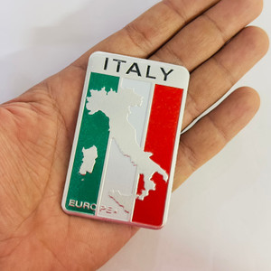 Italy Flag in Sports Stripe Black Metal License Plate Frame