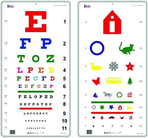 KASHSURG Snellen EFP & Kindergarten Color Distance Eye Chart 20 Feet 22 ...