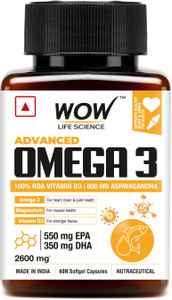 Omega 3 Rda WOW Life Science Advanced Omega 3 Capsule for Men and Women with 100% ...