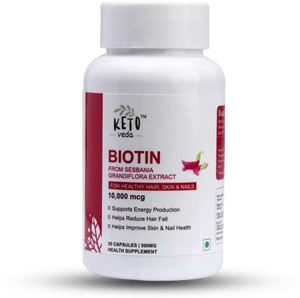 thumbnail image 2 of Hallusa Natural Biotin 10,000 Mcg – Hair, Skin & Nails, 60 Capsules, Non-GMO, Gluten Free 2 of 3