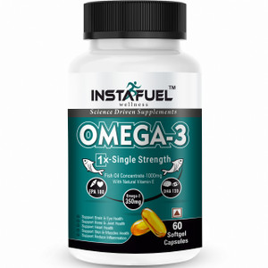 INSTAFUEL Wellness Omega-3 Fish Oil | 1000mg | 180mg EPA & 120mg DHA ...