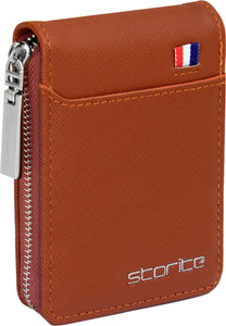 Storite 13 Pocket PU Leather Card Holder Wallet - Zipper Coin Purse For Men & Women, Dark Brown - View #7
