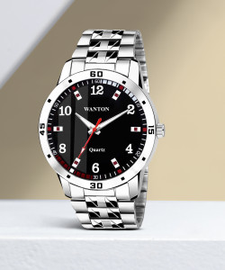Wanton Watch WANTON stainless steel chain shiny attractive Black stylish dial Analog ...