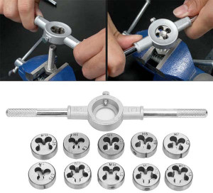 A TO Z TOOLS 8pcs Screw Thread Tap Die Set External Thread Cutting Hand ...