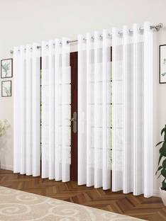 MSD Decor Hub 213 cm (7 ft) Door Polyester Transparent Curtain (Pack Of 4)