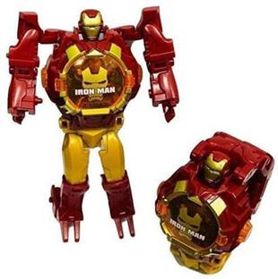 Pseudo Robot Toy Convert to Digital Wrist Watch for Kids Robot Deformation